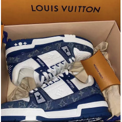 LV Trainer Sneaker Denim Blue