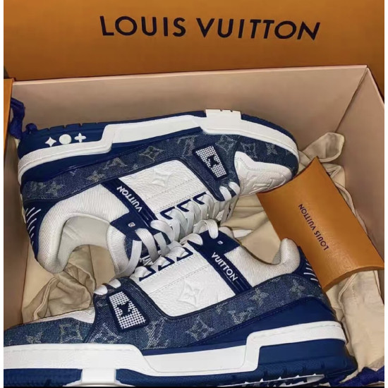 LV Trainer Sneaker Denim Blue