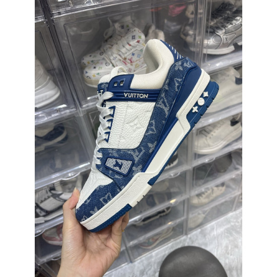 LV Trainer Sneaker Denim Blue