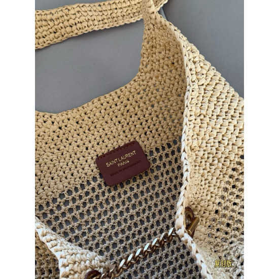 Saint Laurent Icare Crochet Raffia Tote Bag Saint Laurent