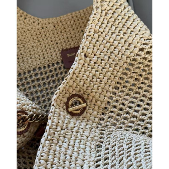 Saint Laurent Icare Crochet Raffia Tote Bag Saint Laurent