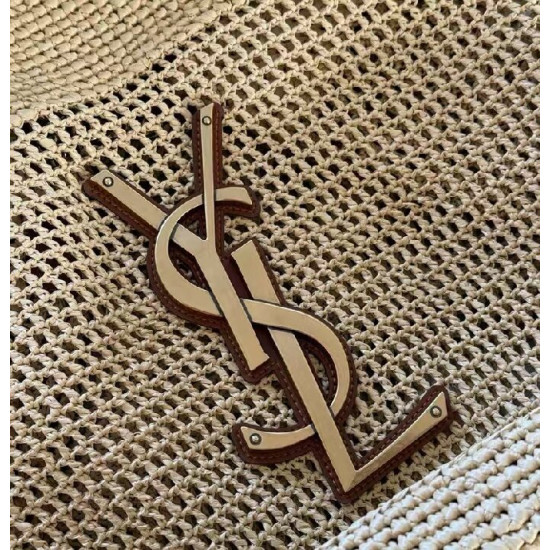Saint Laurent Icare Crochet Raffia Tote Bag Saint Laurent
