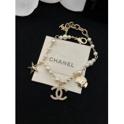 Chanel Pearl Crystal CC Star Bracelet Gold