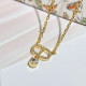 Luxury Christian DIOR Diamond Necklace&Bracelet Set