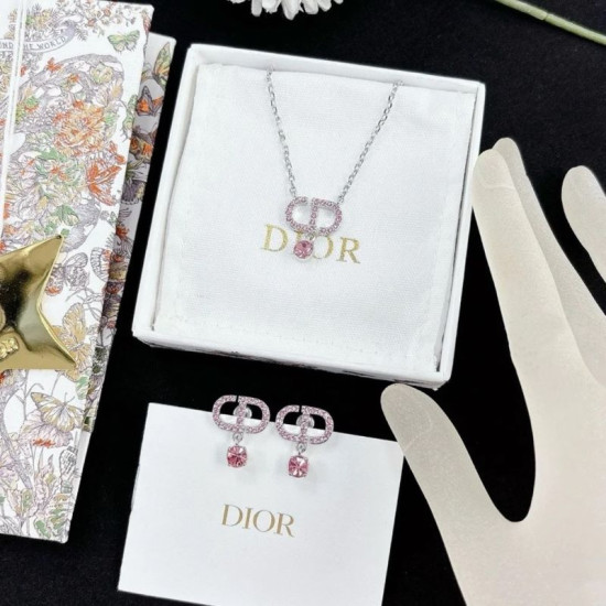Christian DIOR Diamond Necklace&Bracelet Set