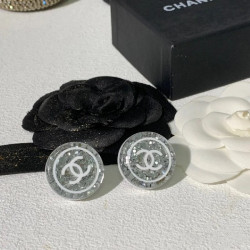 Chanel Resin Glitter CC Earrings