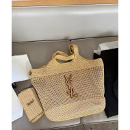 Saint Laurent Icare Crochet Raffia Tote Bag Saint Laurent