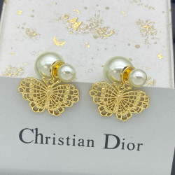 Dior Luxury Butterfly Pearl Earrings
