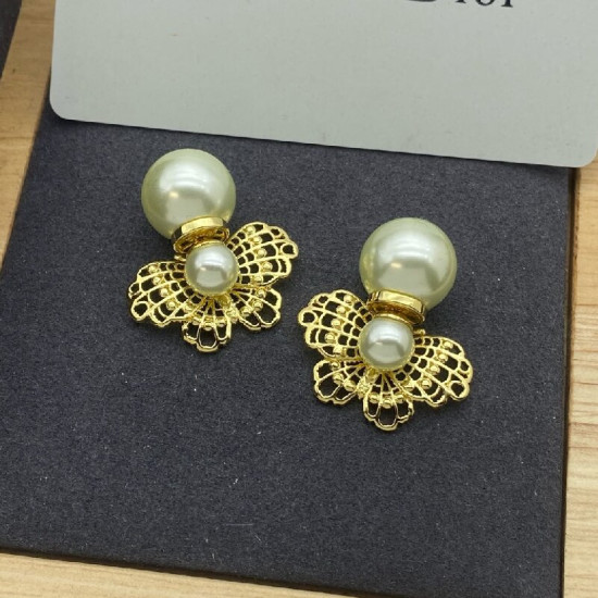 Dior Luxury Butterfly Pearl Earrings